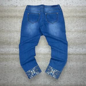 Vintage Y2K Hydraulics Jeans Womens 16 Skinny Medium Wash Midrise Embroidered